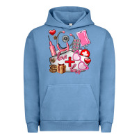 Pigment Pebble Blue nurse  valentines day love Urban Hoodie - AdoDesignShop