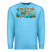 Ocean Blue truck coffee cups Premium Sweatshirt - texasbilliewilder