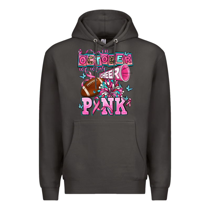 In October We Wear Cheer Pink Football Premium Hoodie by AdoDesignShop | Teevron