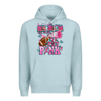 Blue Mist in october we wear cheer pink football Premium Hoodie - AdoDesignShop