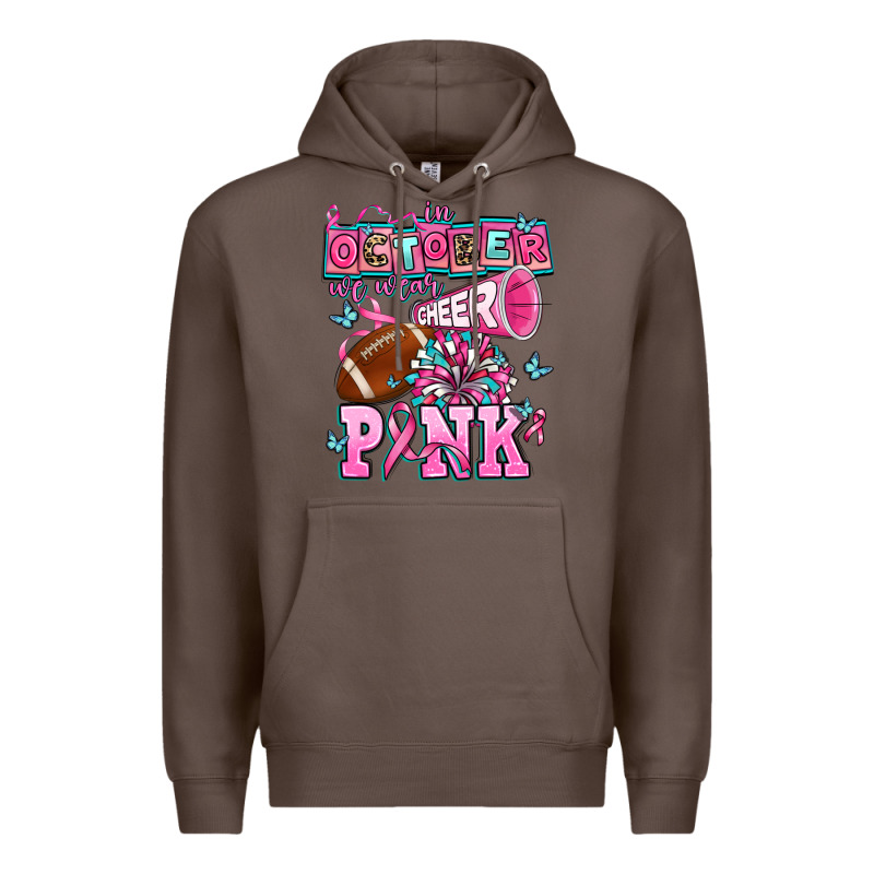 In October We Wear Cheer Pink Football Premium Hoodie by AdoDesignShop | Teevron