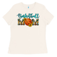 Bone western leopard camouflage sunflowers glitter mom basketball Ladies Tee - Artiststas