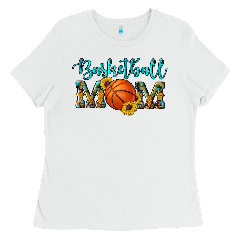 Western Leopard Camouflage Sunflowers Glitter Mom Basketball Ladies Tee by Artiststas | Teevron