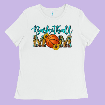 Western Leopard Camouflage Sunflowers Glitter Mom Basketball Ladies Tee Designed By Artiststas