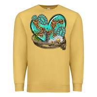 Antique Gold turquoise western heart with horseshoe Premium Sweatshirt - texasbilliewilder