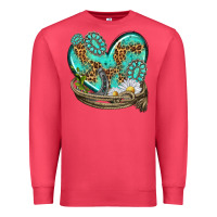 Cardinal turquoise western heart with horseshoe Premium Sweatshirt - texasbilliewilder
