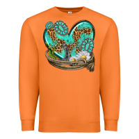 Carrot turquoise western heart with horseshoe Premium Sweatshirt - texasbilliewilder