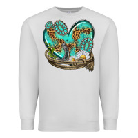 Dove Grey turquoise western heart with horseshoe Premium Sweatshirt - texasbilliewilder
