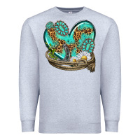 Heather Grey turquoise western heart with horseshoe Premium Sweatshirt - texasbilliewilder