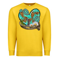 Lemon turquoise western heart with horseshoe Premium Sweatshirt - texasbilliewilder