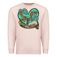 Pale Pink turquoise western heart with horseshoe Premium Sweatshirt - texasbilliewilder