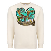 Sandshell turquoise western heart with horseshoe Premium Sweatshirt - texasbilliewilder
