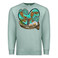 Seafoam turquoise western heart with horseshoe Premium Sweatshirt - texasbilliewilder