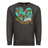 Smoke turquoise western heart with horseshoe Premium Sweatshirt - texasbilliewilder