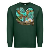 Sports Green turquoise western heart with horseshoe Premium Sweatshirt - texasbilliewilder