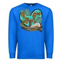 True Royal turquoise western heart with horseshoe Premium Sweatshirt - texasbilliewilder