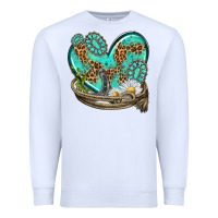White turquoise western heart with horseshoe Premium Sweatshirt - texasbilliewilder