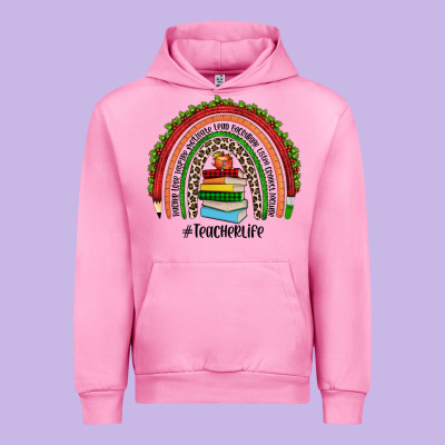 Christmas Teacherlife Rainbow Urban Hoodie Designed By Jahusdesignshop