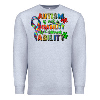 Heather Grey autism is not a disability its a different ability Premium Sweatshirt - Zillion Design Studio