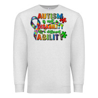 Oatmeal Heather autism is not a disability its a different ability Premium Sweatshirt - Zillion Design Studio