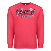 Cardinal It's Freezin Season Pink Christmas Premium Sweatshirt - RanaPortraitStore