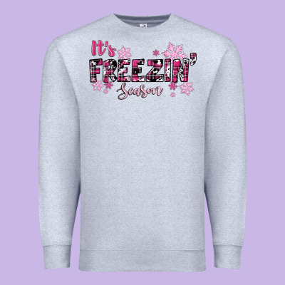 Premium Sweatshirt It's Freezin Season Pink Christmas