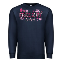 Navy It's Freezin Season Pink Christmas Premium Sweatshirt - RanaPortraitStore