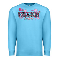 Ocean Blue It's Freezin Season Pink Christmas Premium Sweatshirt - RanaPortraitStore
