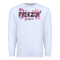 White It's Freezin Season Pink Christmas Premium Sweatshirt - RanaPortraitStore