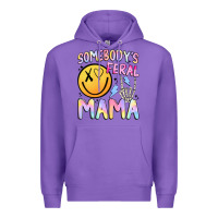 Purple somebody's feral mama Premium Hoodie - JahusDesignShop