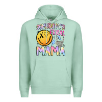 Seafoam somebody's feral mama Premium Hoodie - JahusDesignShop