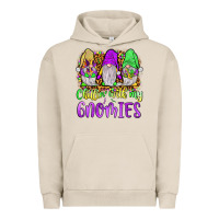 Pigment French Oak mardi gras chillin' with my gnomies Urban Hoodie - JahusDesignShop