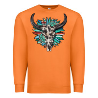 Carrot western bull skull with sunflower and gemstone Premium Sweatshirt - texasbilliewilder
