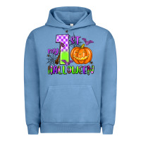 Pigment Pebble Blue my first halloween pumpkin Urban Hoodie - AdoDesignShop