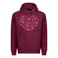 Burgundy breast cancer ribbon heart Premium Hoodie - AdoDesignShop