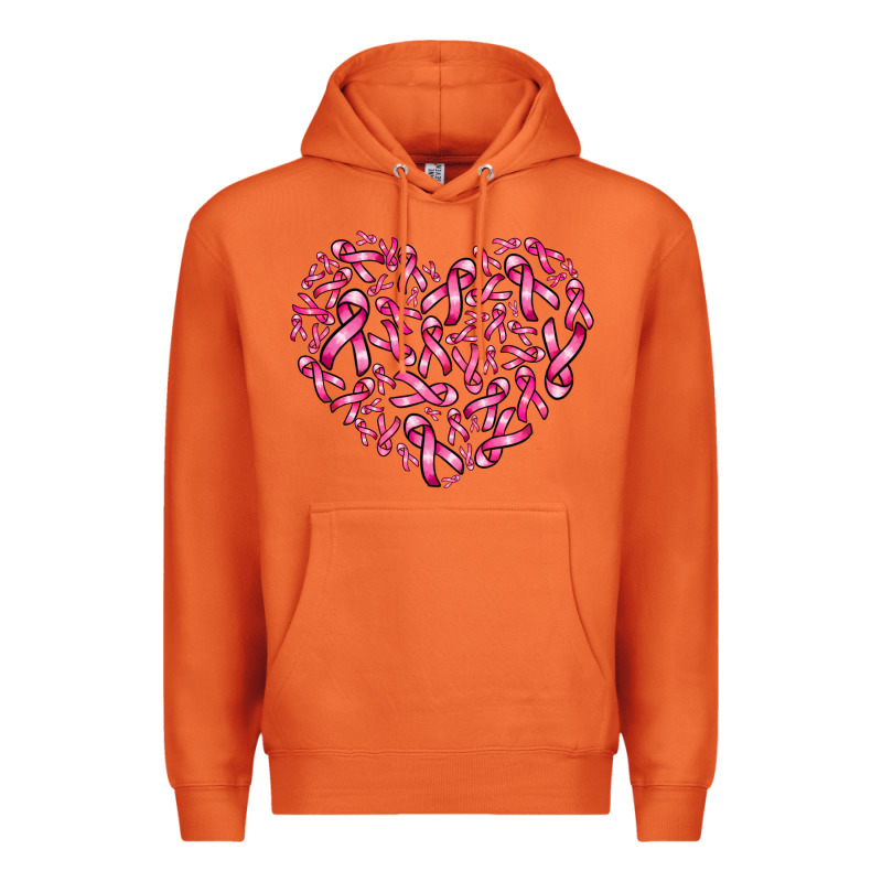 Breast Cancer Ribbon Heart Premium Hoodie by AdoDesignShop | Teevron