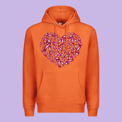 Breast Cancer Ribbon Heart Premium Hoodie Designed By Adodesignshop
