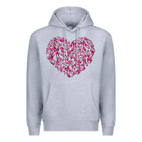Heather Grey breast cancer ribbon heart Premium Hoodie - AdoDesignShop