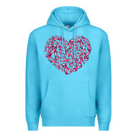 Ocean Blue breast cancer ribbon heart Premium Hoodie - AdoDesignShop