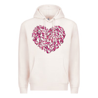 Pale Pink breast cancer ribbon heart Premium Hoodie - AdoDesignShop