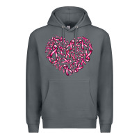 Rock breast cancer ribbon heart Premium Hoodie - AdoDesignShop