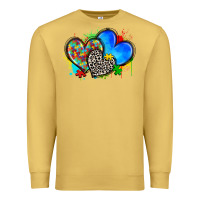 Antique Gold autism hearts Premium Sweatshirt - Zillion Design Studio