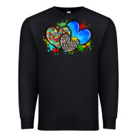 Black autism hearts Premium Sweatshirt - Zillion Design Studio