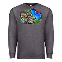 Charcoal Heather autism hearts Premium Sweatshirt - Zillion Design Studio