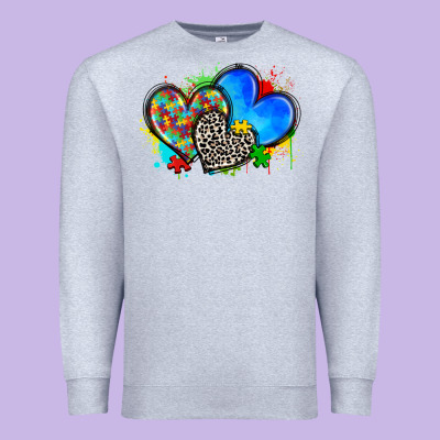Autism Hearts Premium Sweatshirt Designed By Zillion Design Studio