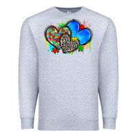 Heather Grey autism hearts Premium Sweatshirt - Zillion Design Studio