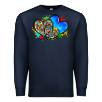 Navy autism hearts Premium Sweatshirt - Zillion Design Studio