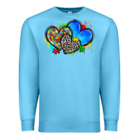 Ocean Blue autism hearts Premium Sweatshirt - Zillion Design Studio