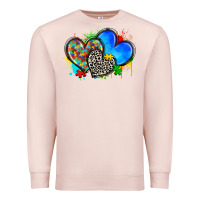 Pale Pink autism hearts Premium Sweatshirt - Zillion Design Studio