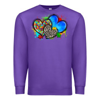 Purple autism hearts Premium Sweatshirt - Zillion Design Studio